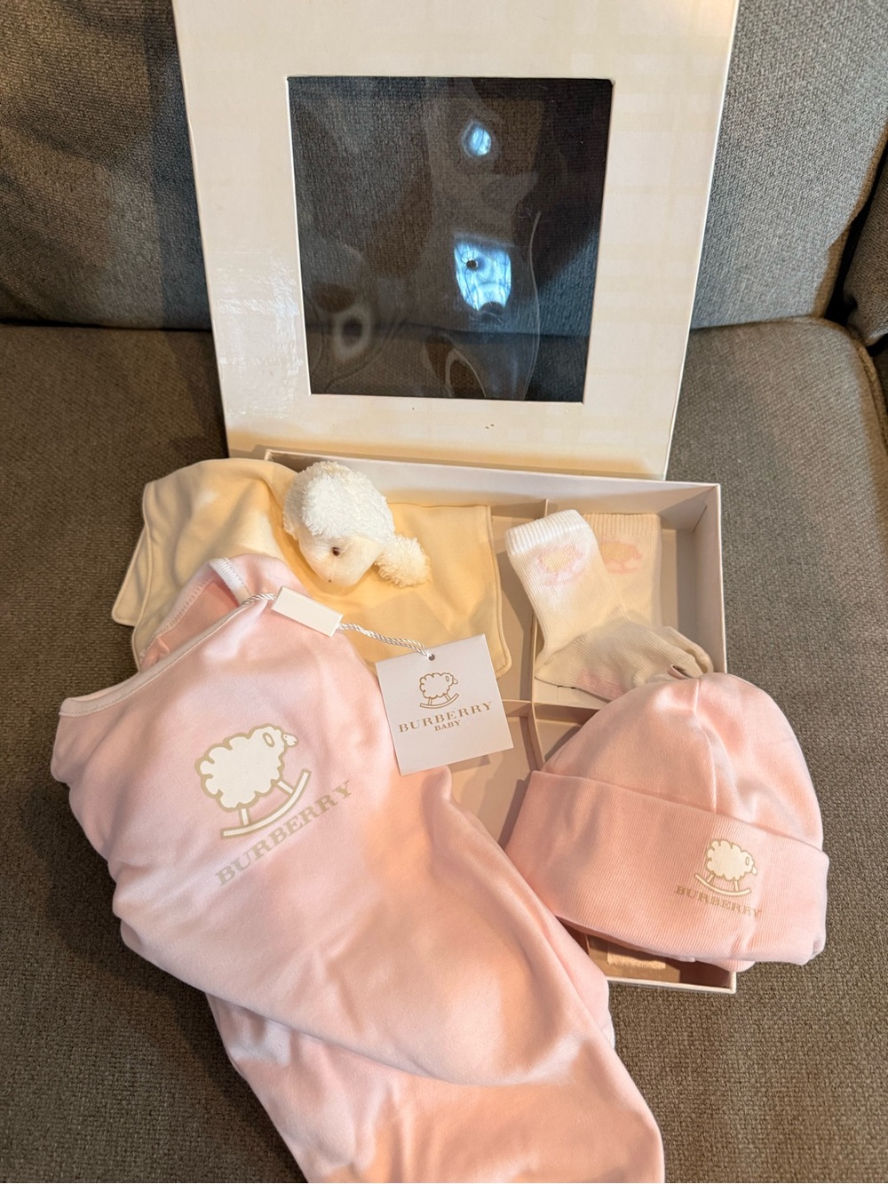 Burberry Pink Baby Hat & Sleep Sack Gift Set